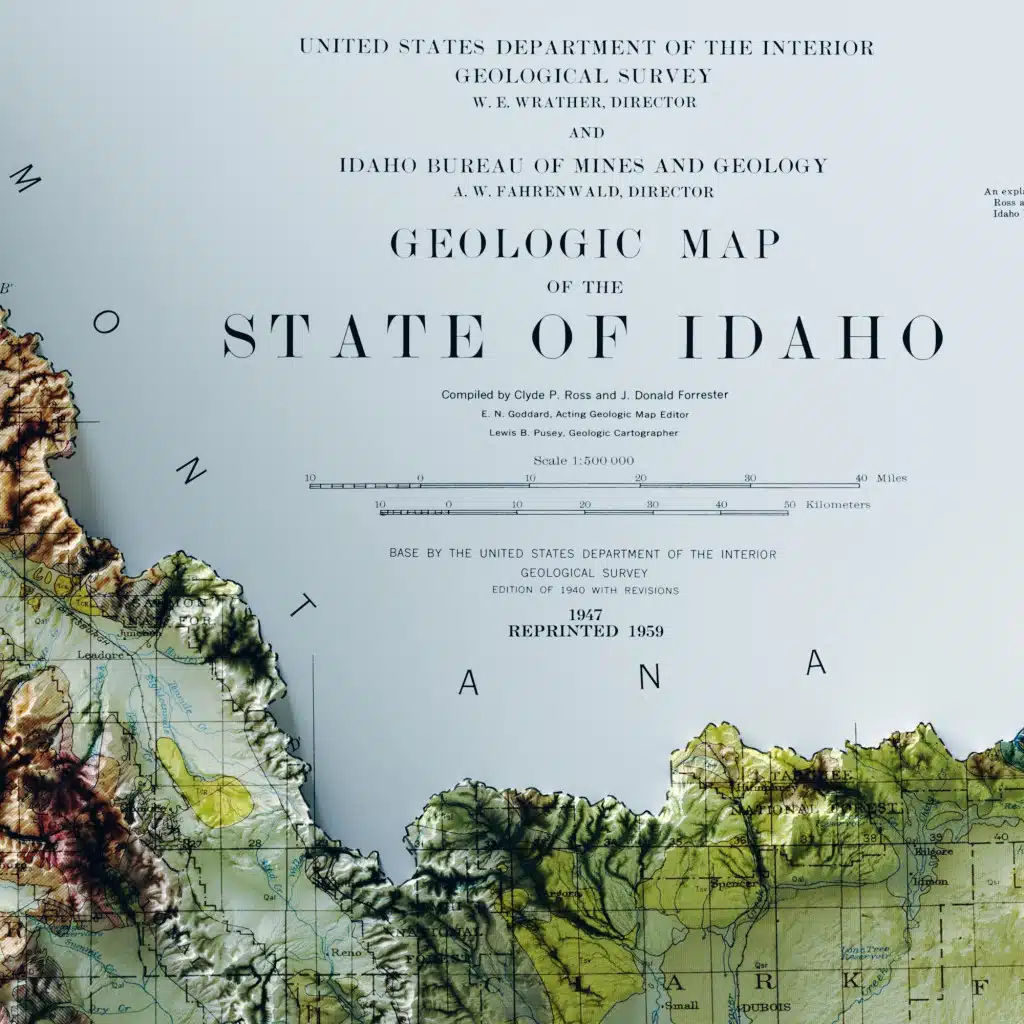 Idaho Map vintage style