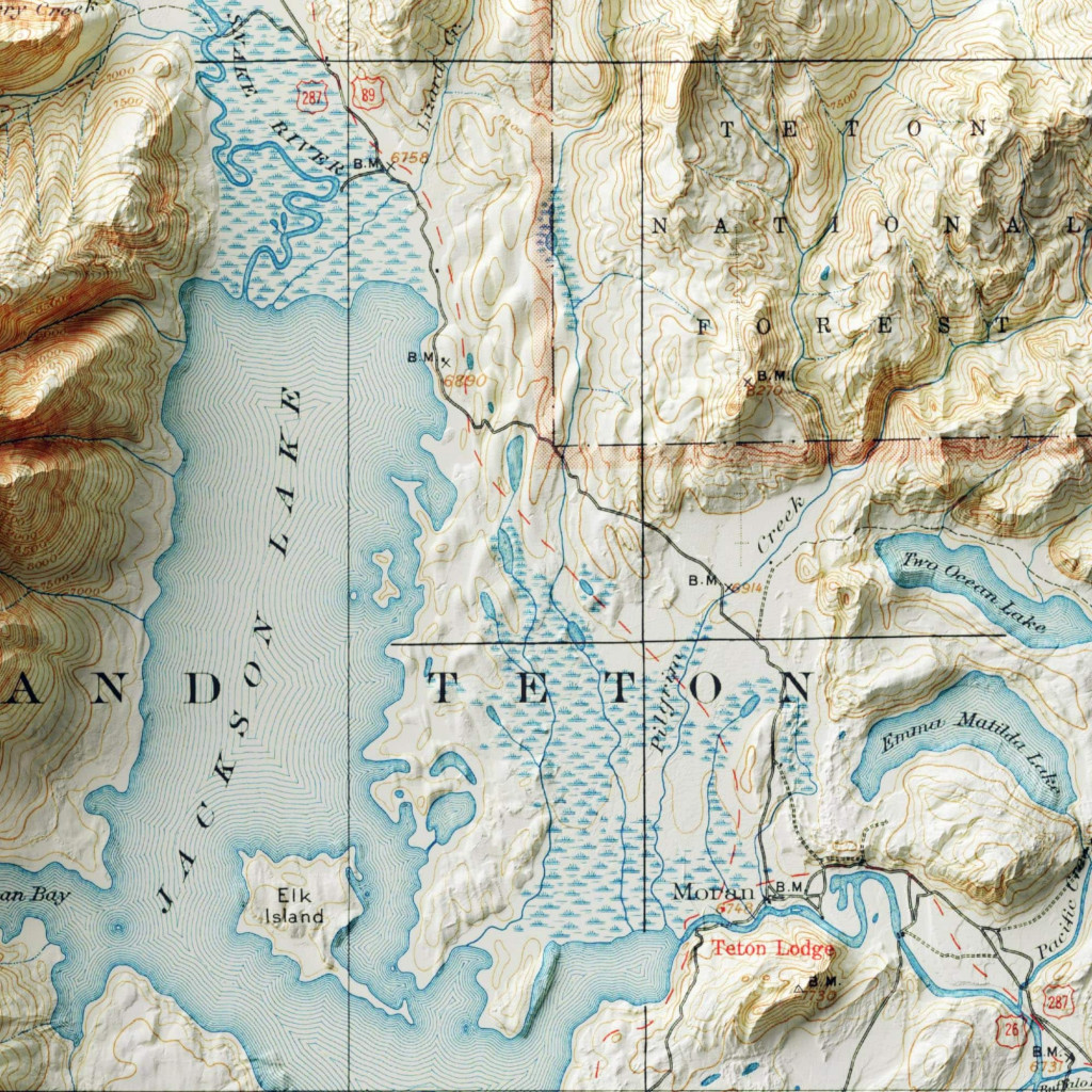 Grand teton Relief Map