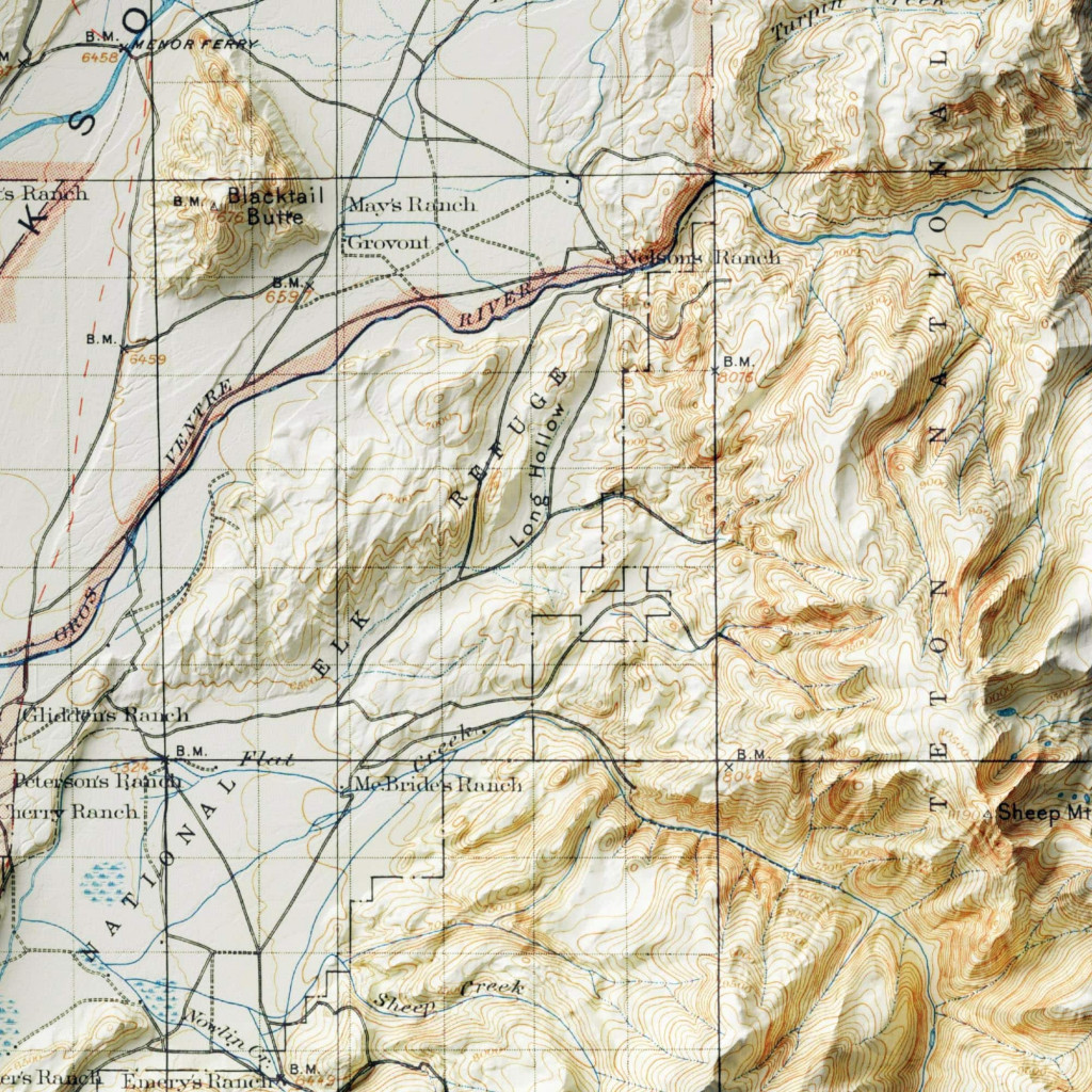 Grand teton Relief Map