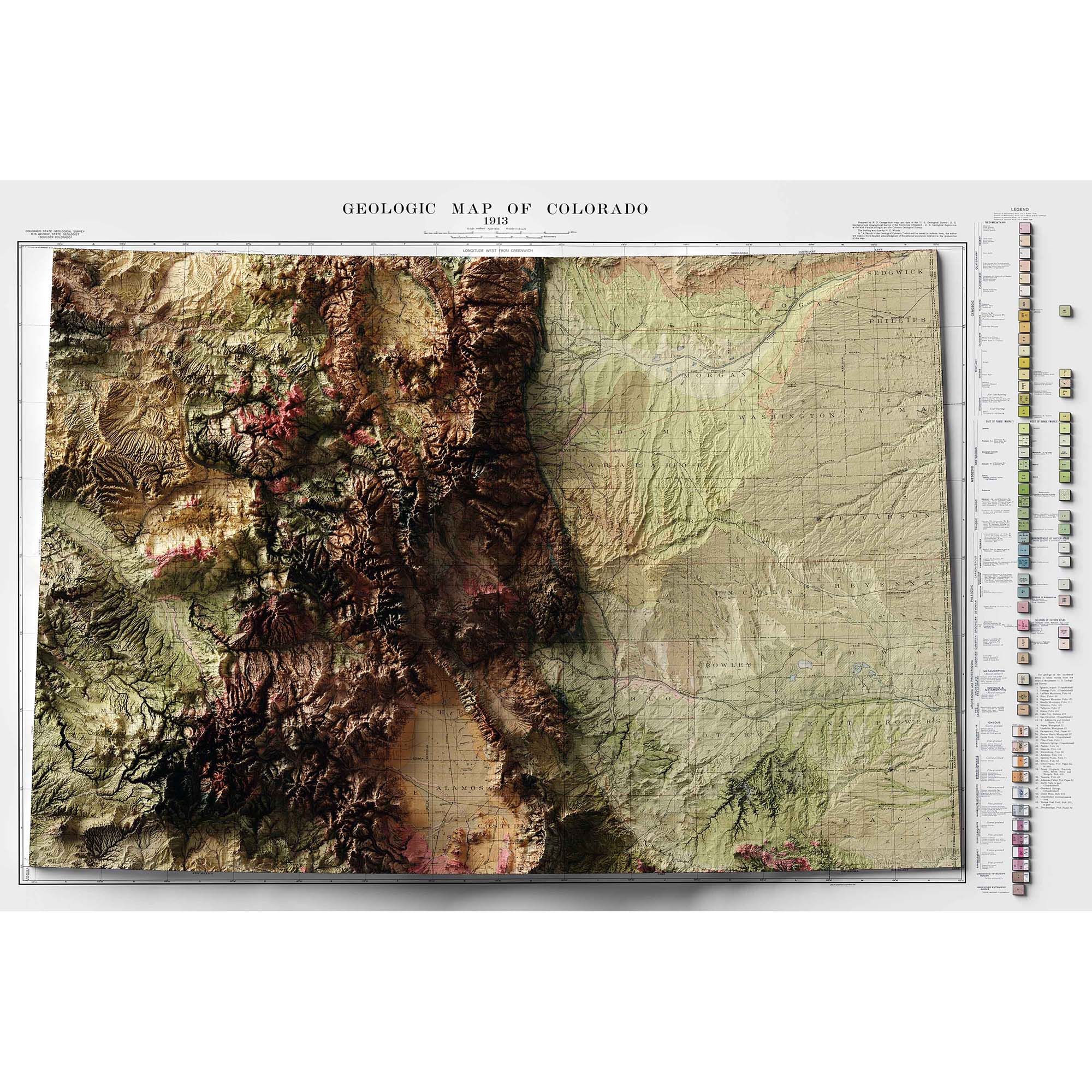 3d Physical Map Of Colorado