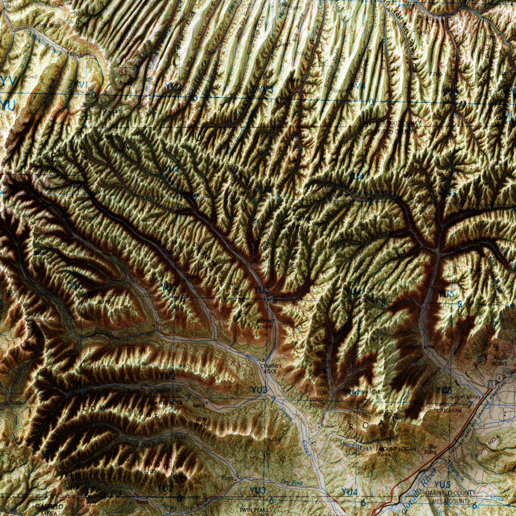 Grand Junction Relief Map