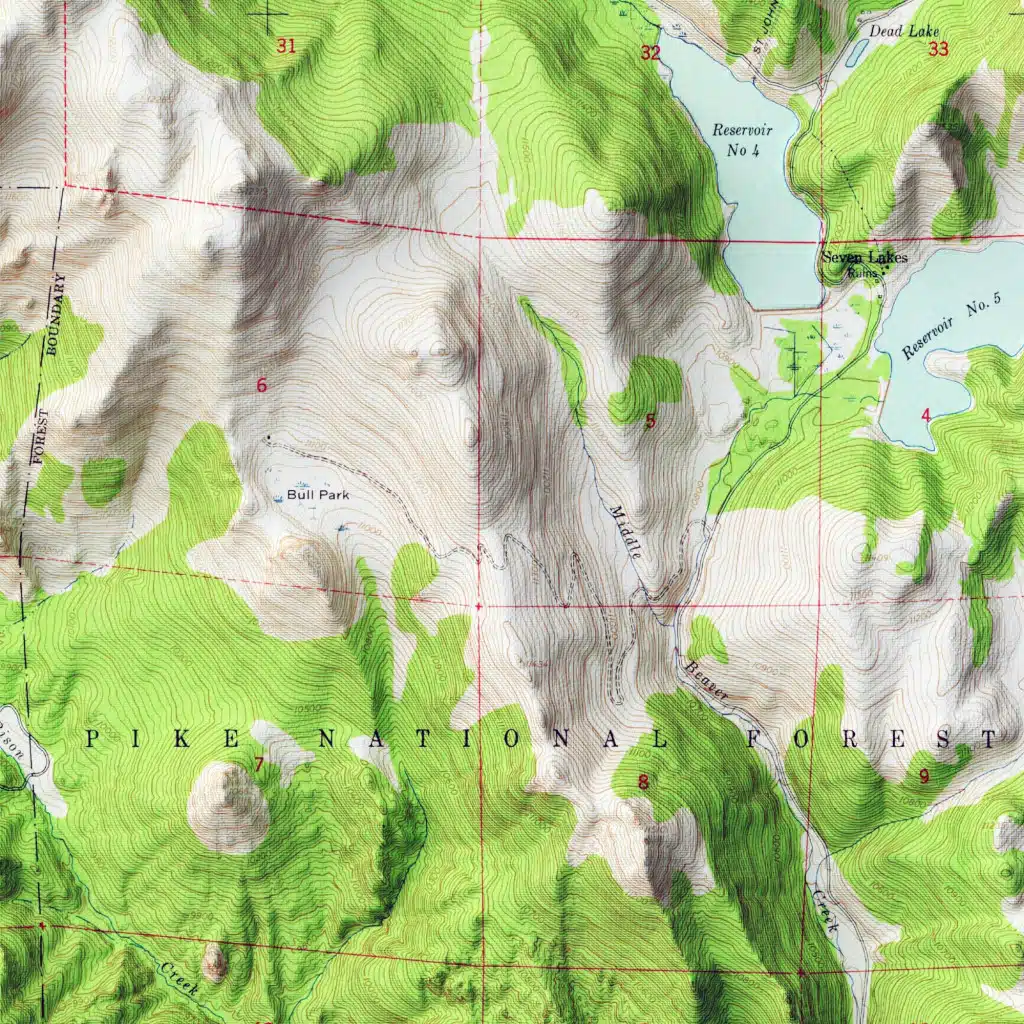 Pikes Peak Relief Map