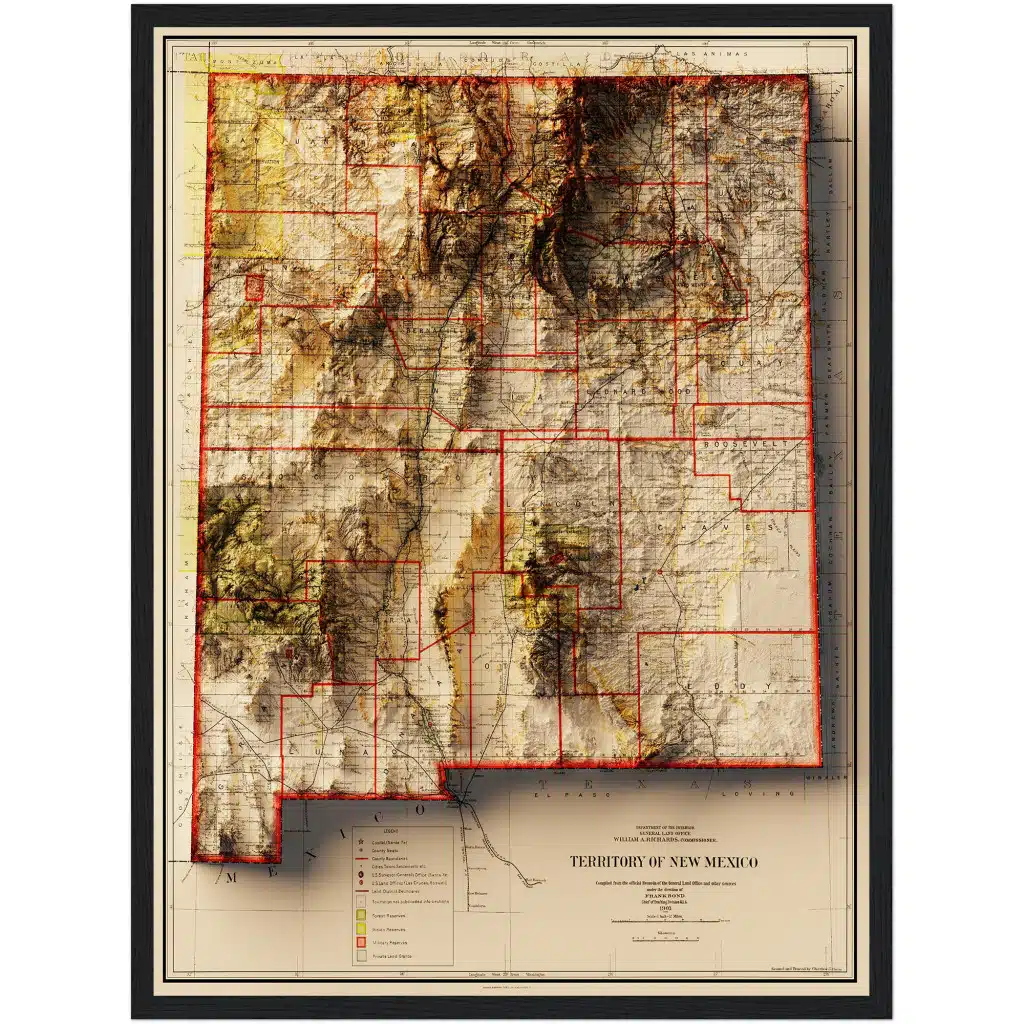 New Mexico Map 1903 Topographic Map of New Mexico