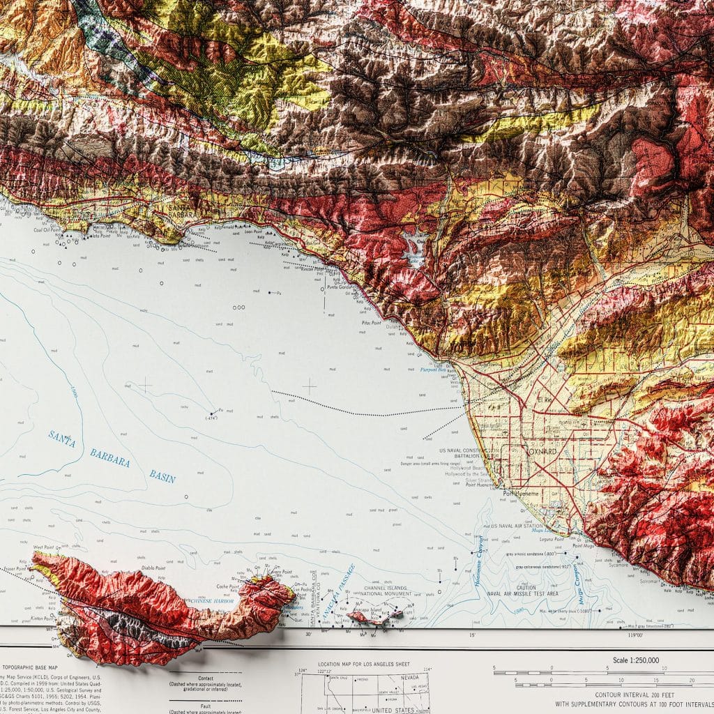 Vintage Los Angeles Geologic Map