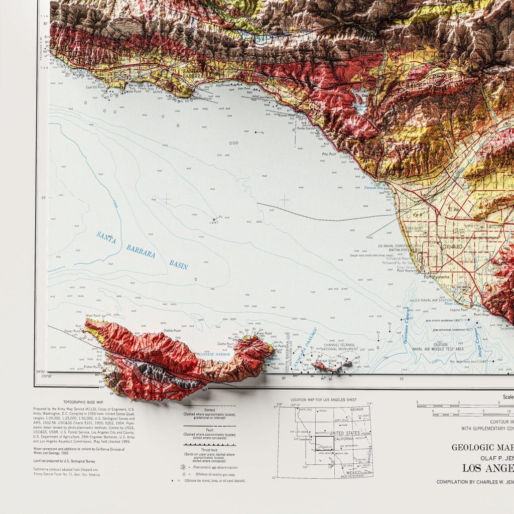 Vintage Los Angeles Geologic Map
