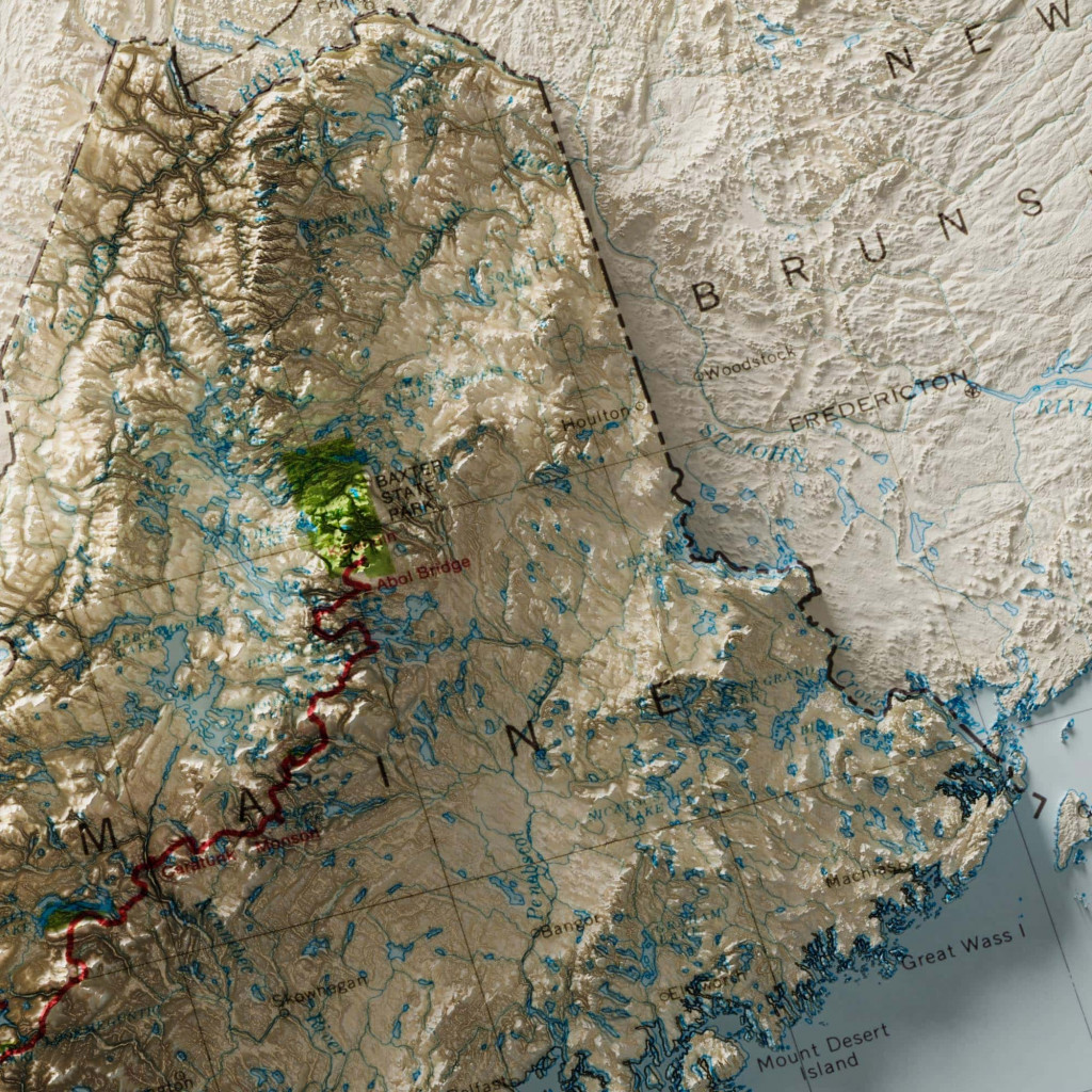 Appalachian Trail 1981 Shaded Relief Map