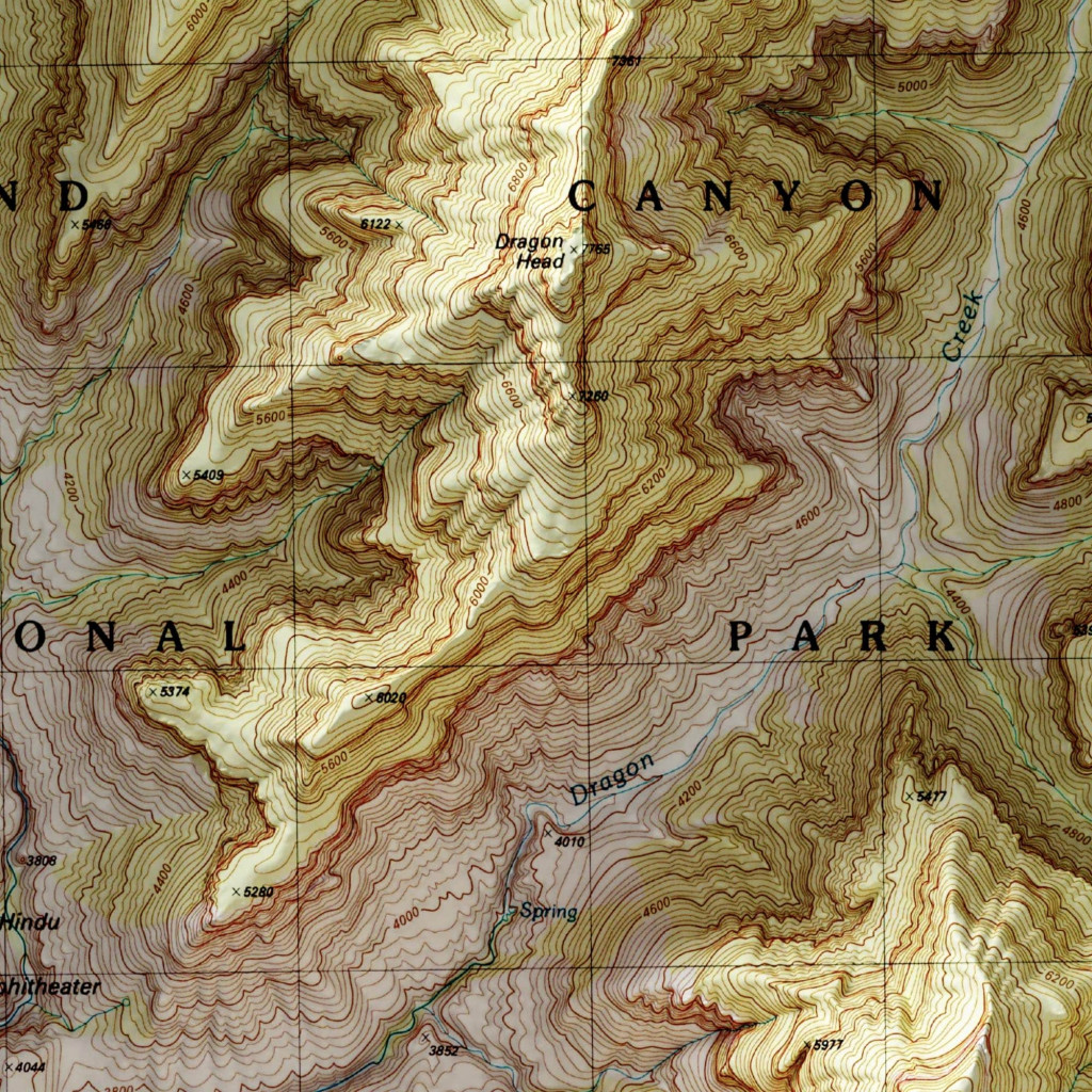 Shiva Temple - Grand Canyon National Park Map 1988