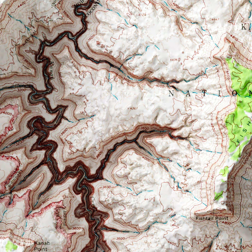 Kanab Point Grand Canyon Map