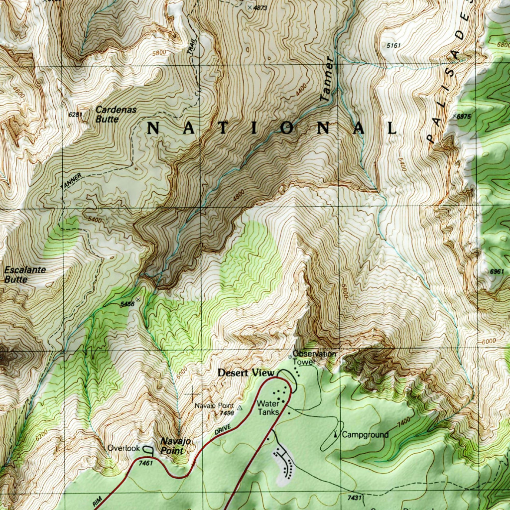 Desert View Grand Canyon map