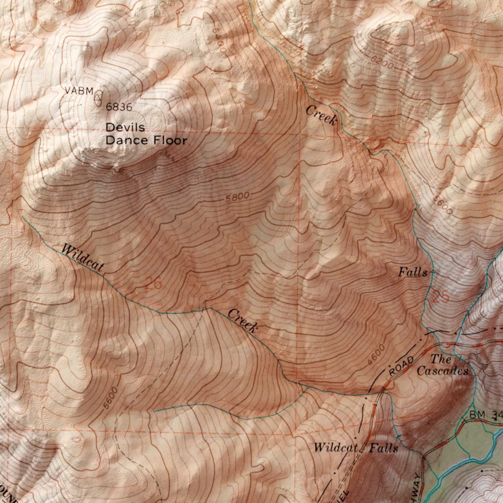 Yosemite Valley map 1970 relief map
