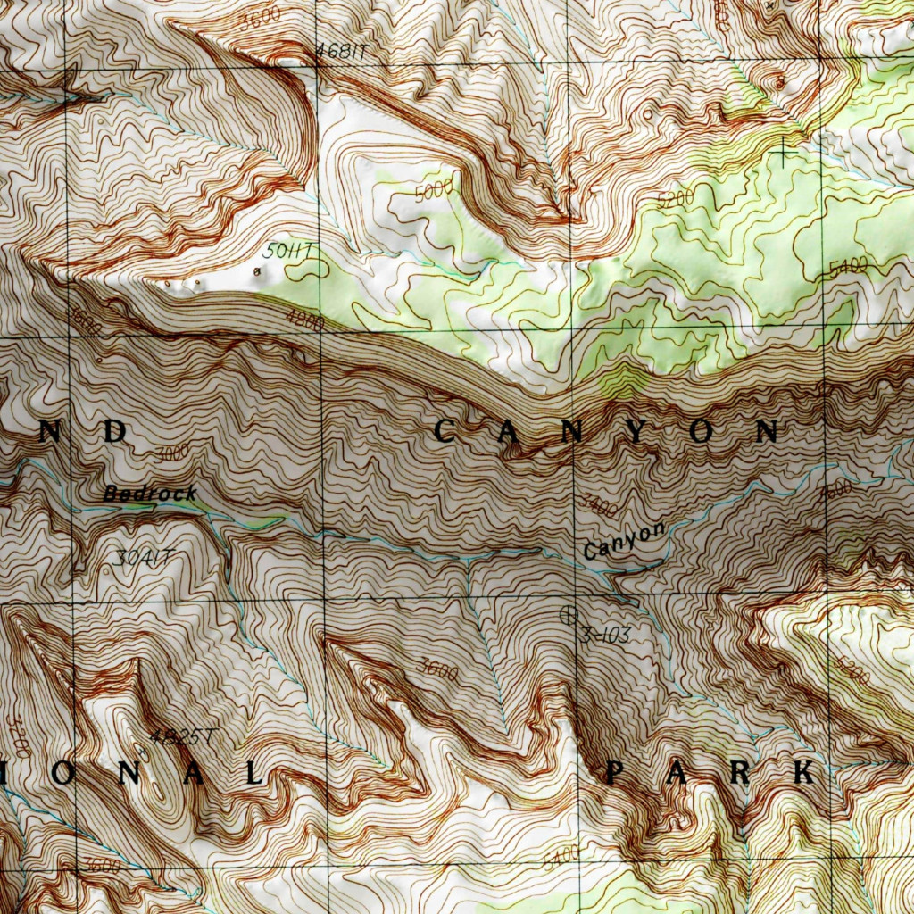 Powell Plateau - Grand Canyon National Park Map 1988