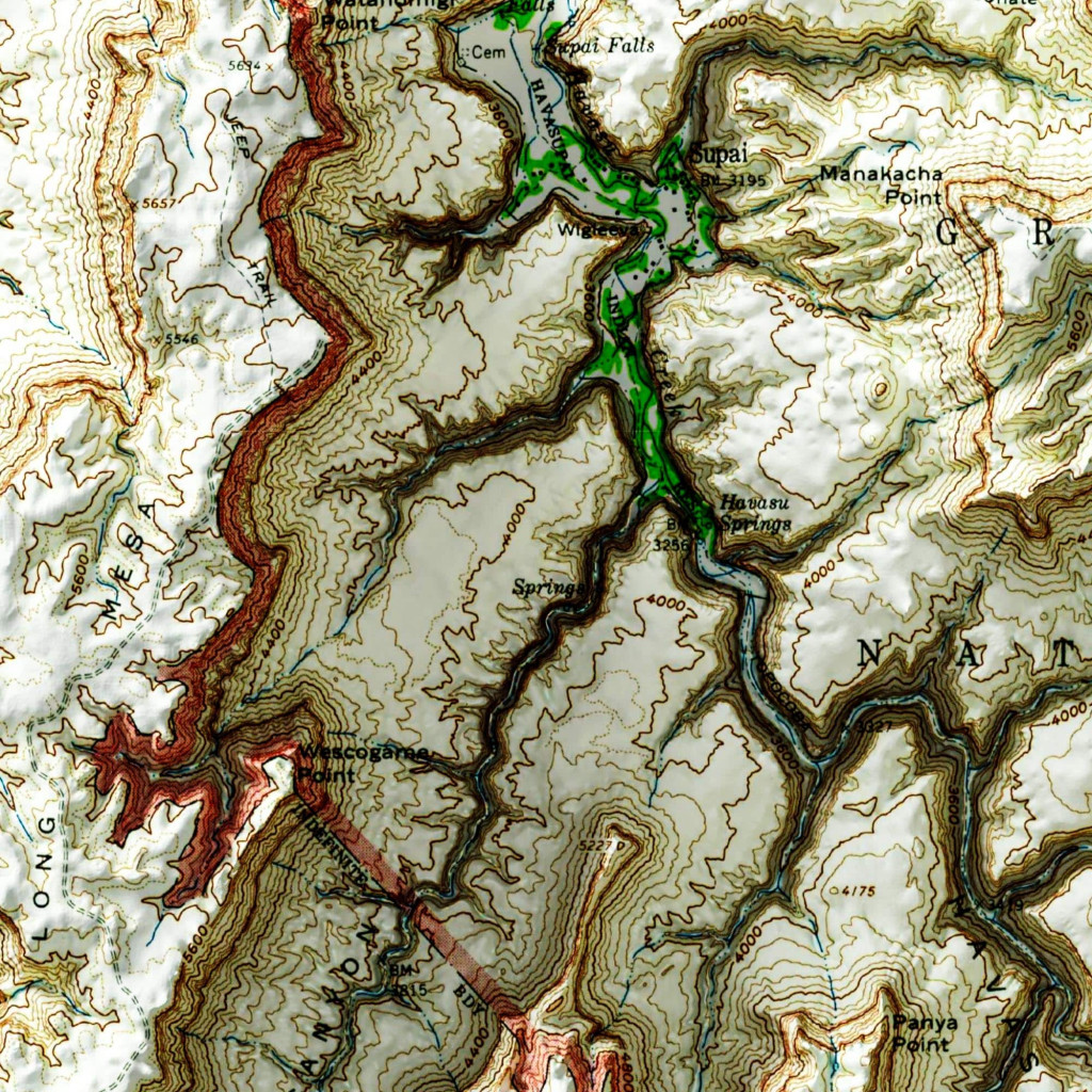 Supai - Grand Canyon National Park Map 1962