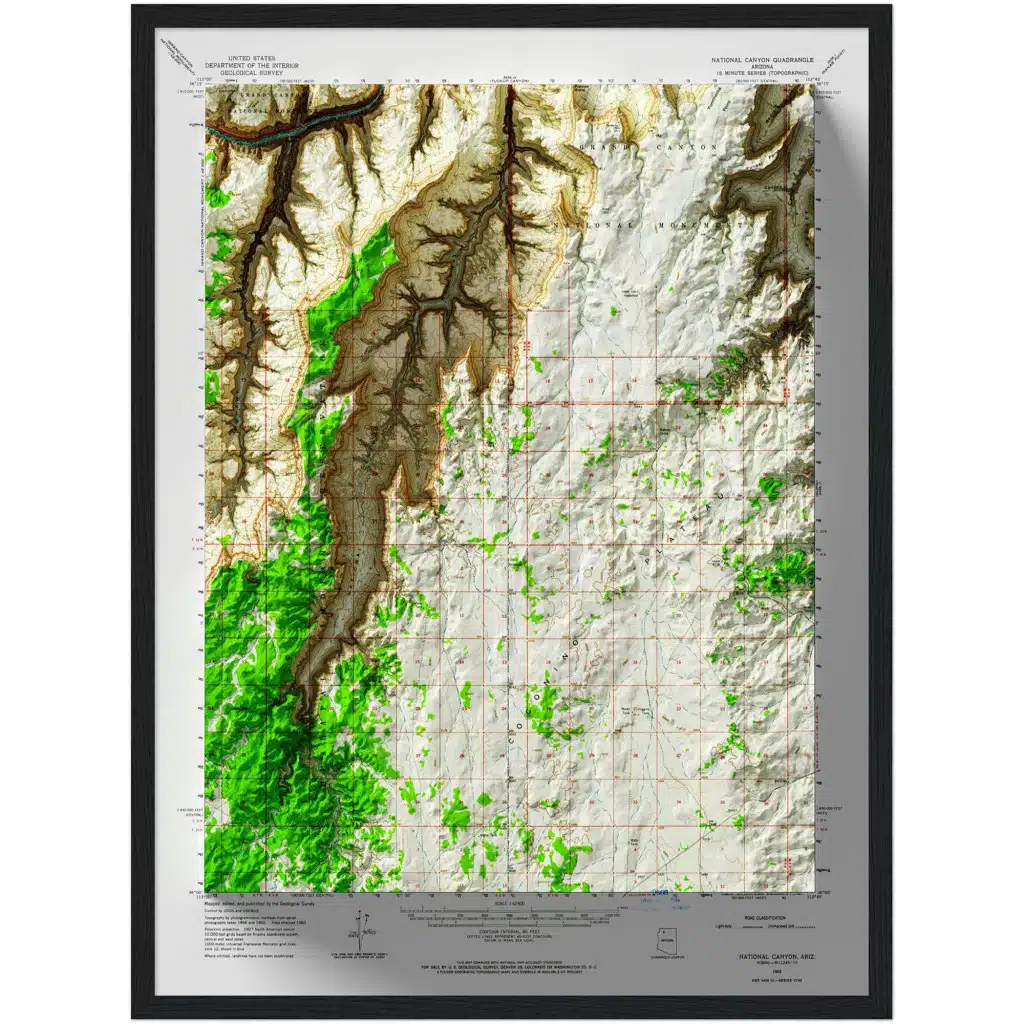 National Canyon - Grand Canyon National Park Map 1988