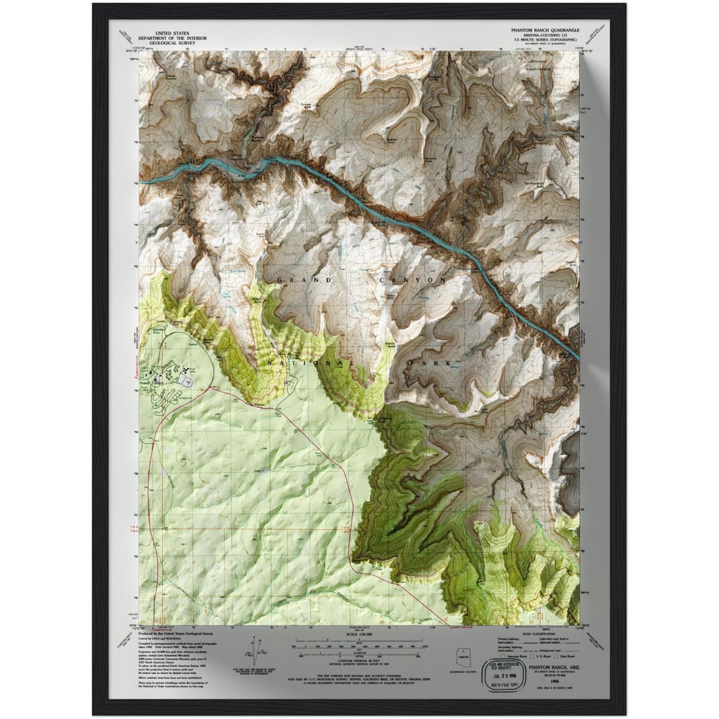 Phantom Ranch - Grand Canyon National Park Map 1988