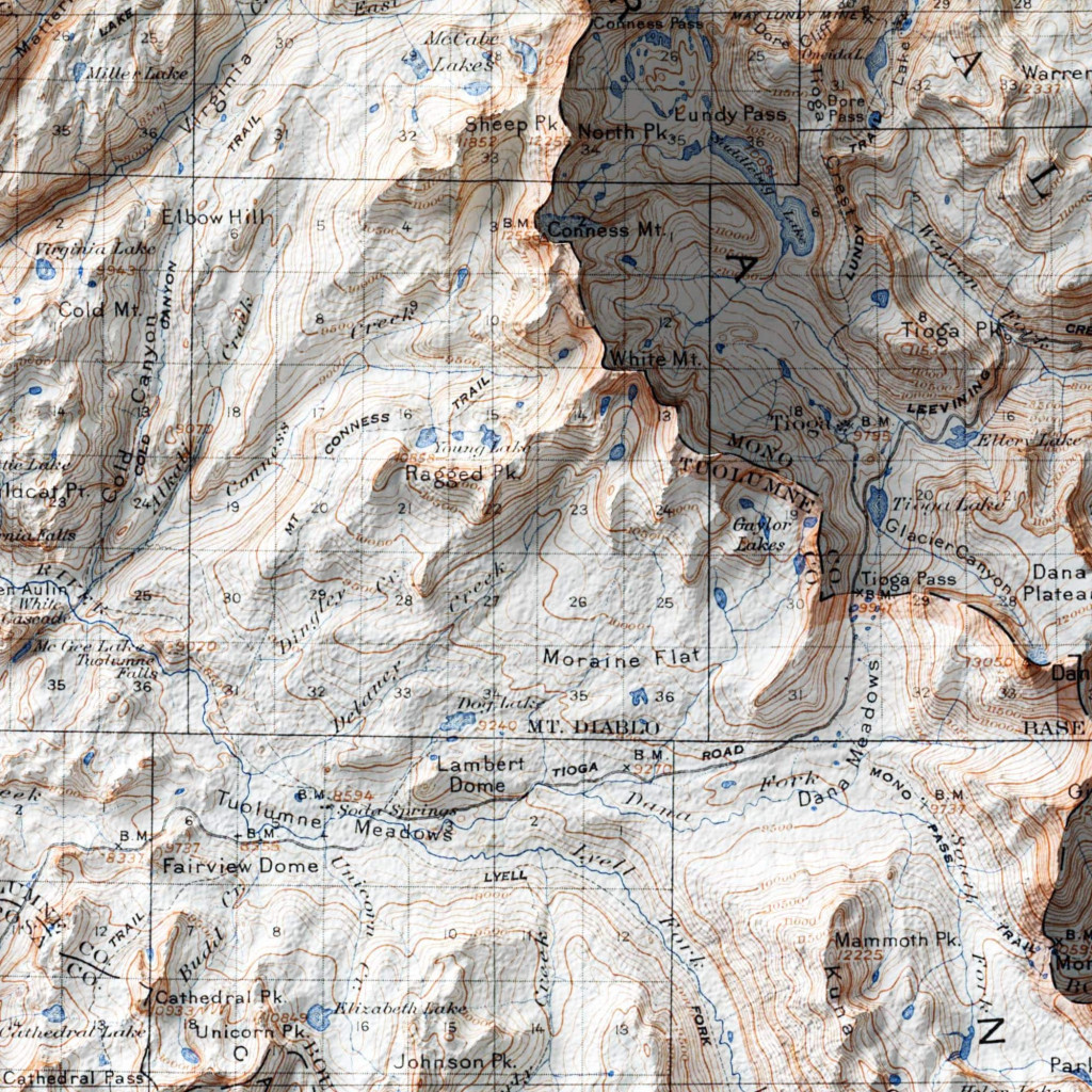 Topographic Map Of Yosemite