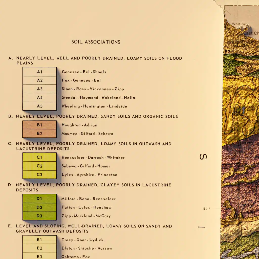 Vintage Geologic Indiana map 1973