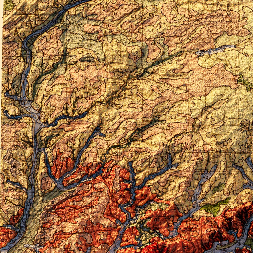 Vintage Geologic Indiana map 1973