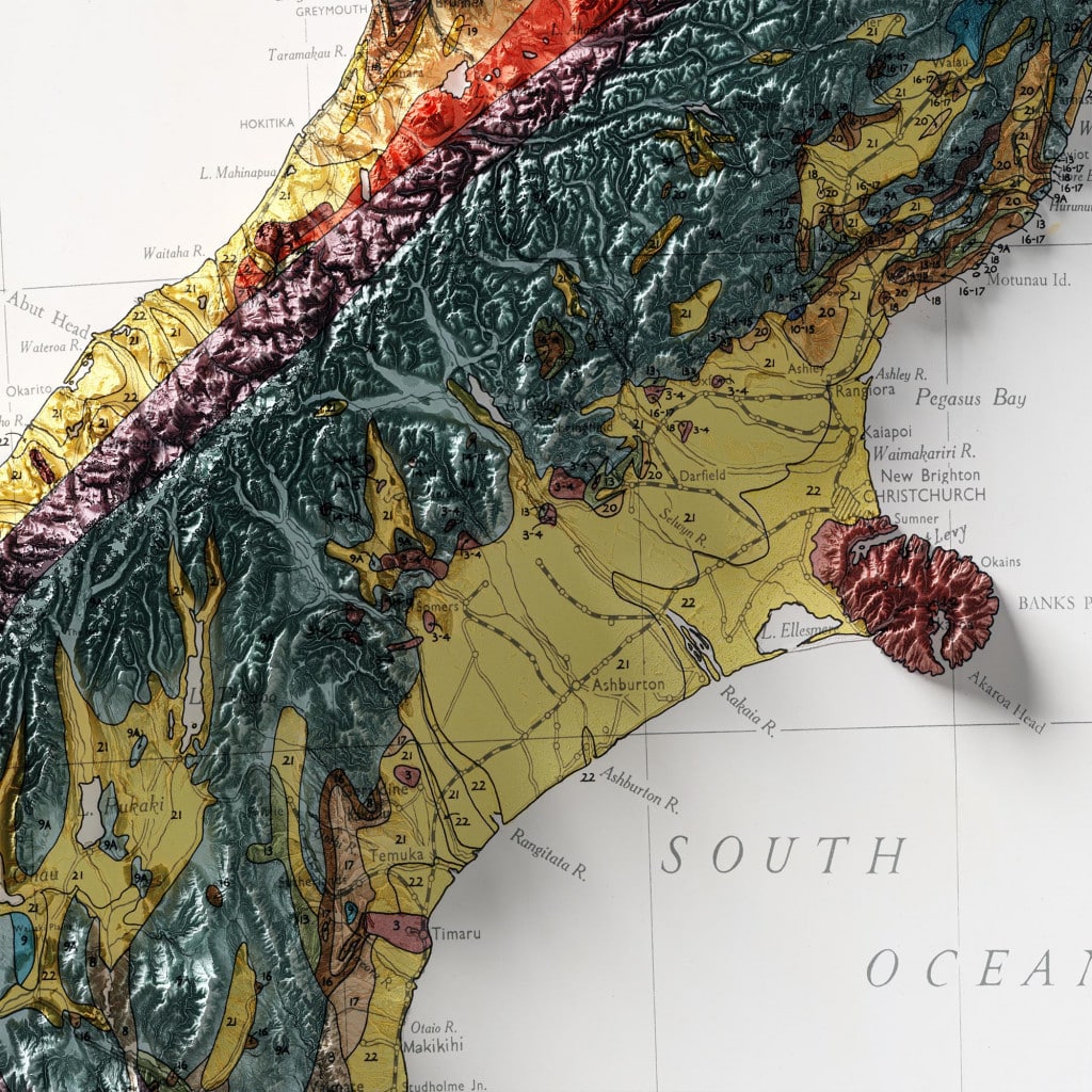 New Zealand South Island Geological Map 1947