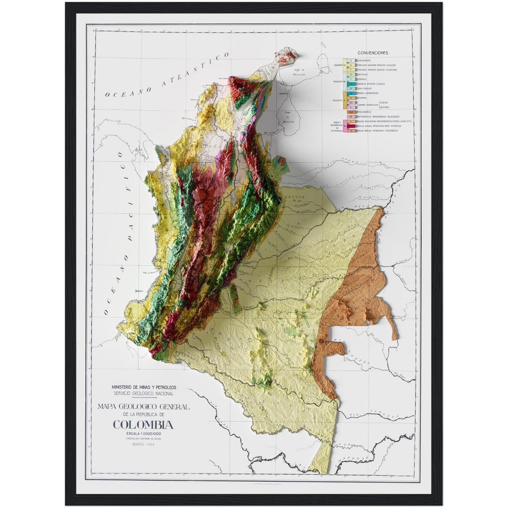 Colombia Map Geology 1944