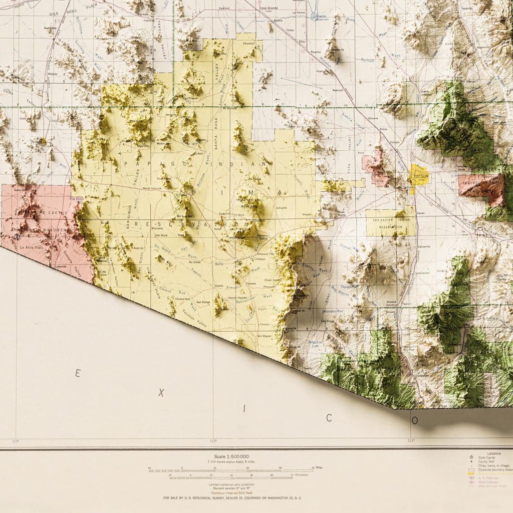 Relief Map Of Arizona