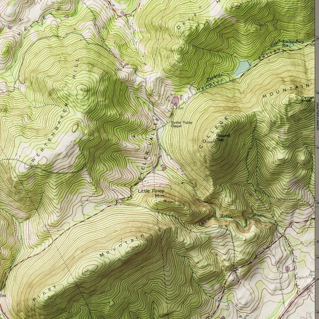 Shaded Relief Blue Ridge Map