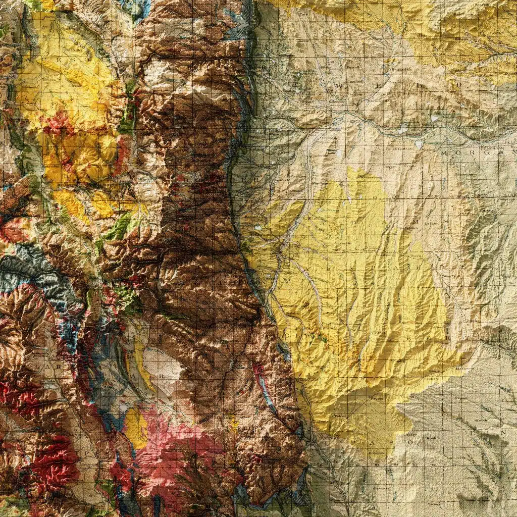 Colorado 1935 Geologic Map-Black Frame