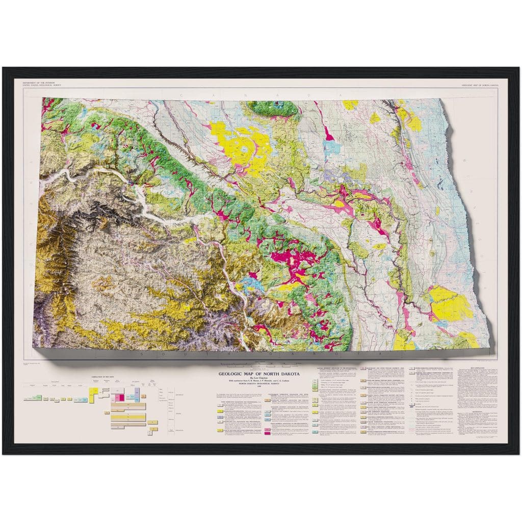 North Dakota Map Geological