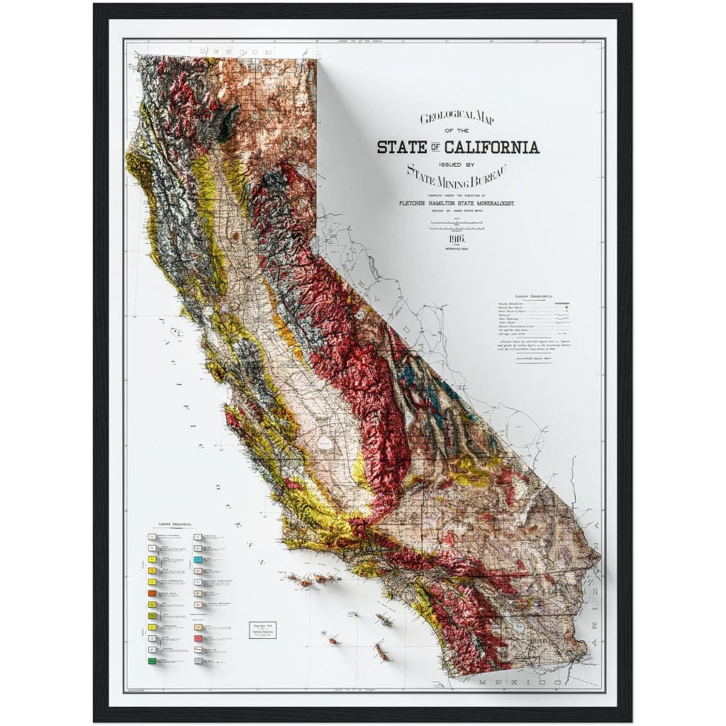 California Map 1916 Geology