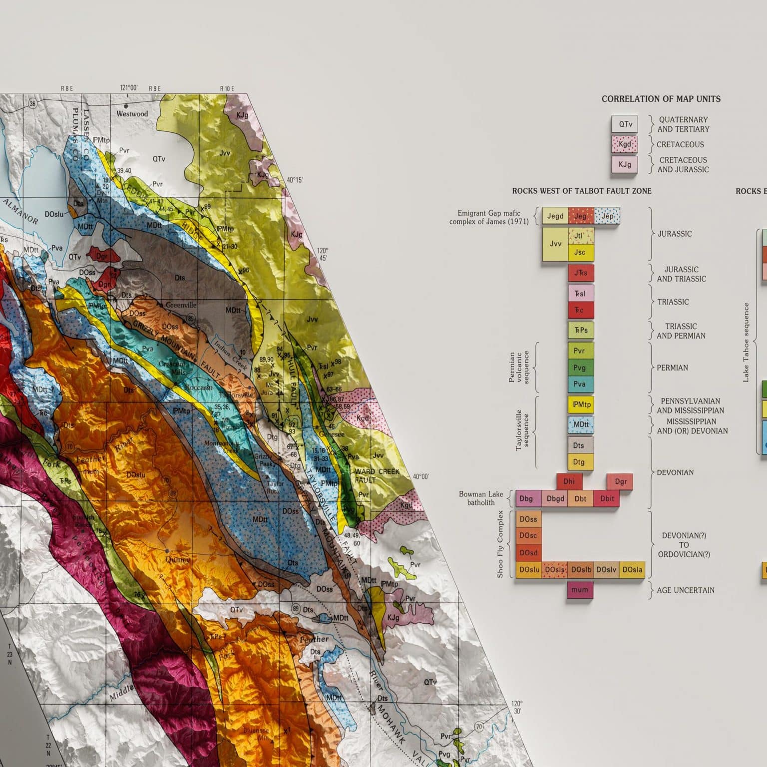 Sierra Nevada Map | Relief Map | Geoartmaps