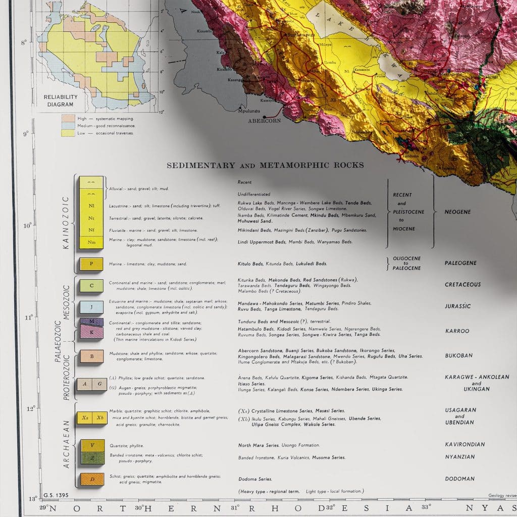 Tanzania Geological Map Poster