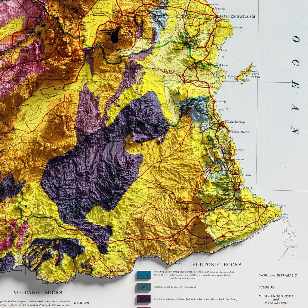 Tanzania Geological Map Poster