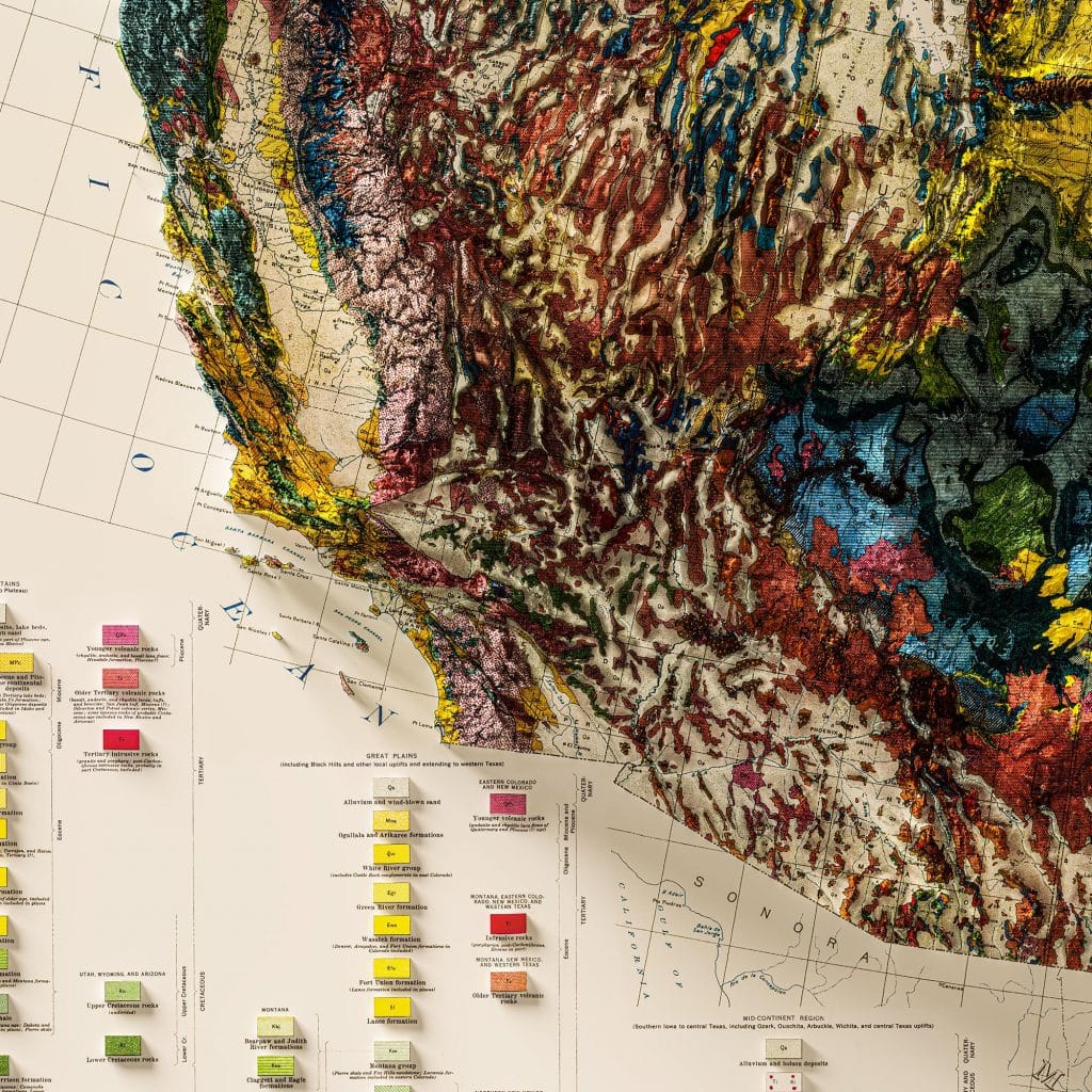 Usa Relief Geologic Map