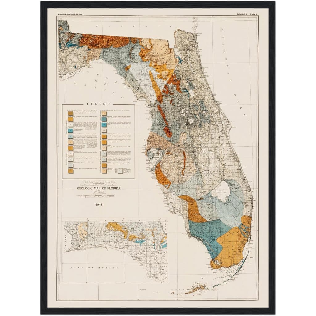 Florida Map 1945 Geologic