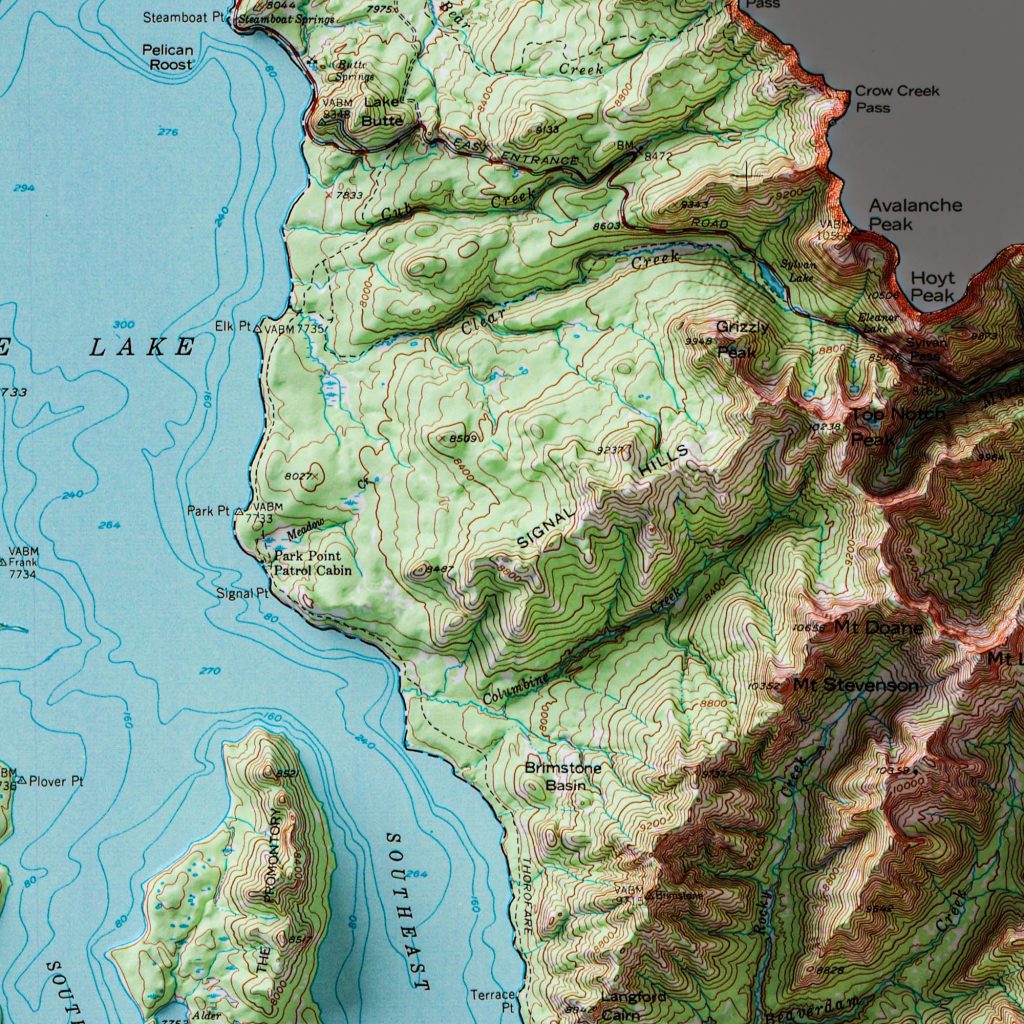 Yellowstone relief map