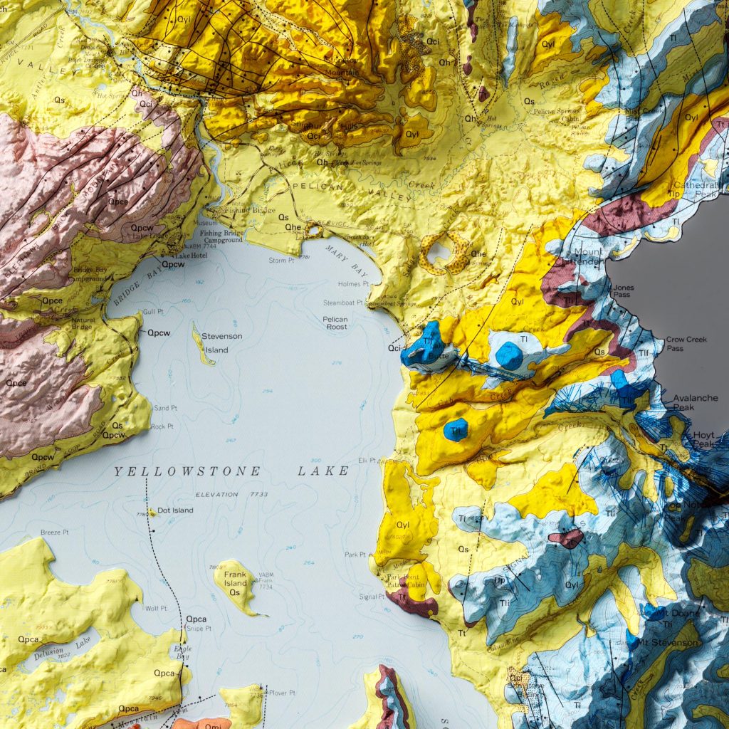Yellowstone relief map Geologic