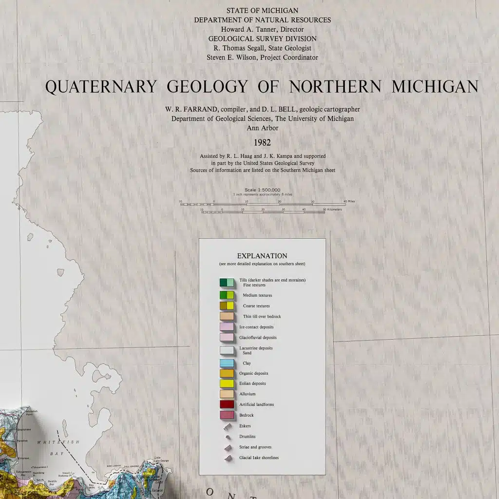 northern peninsula of michigan geologic map